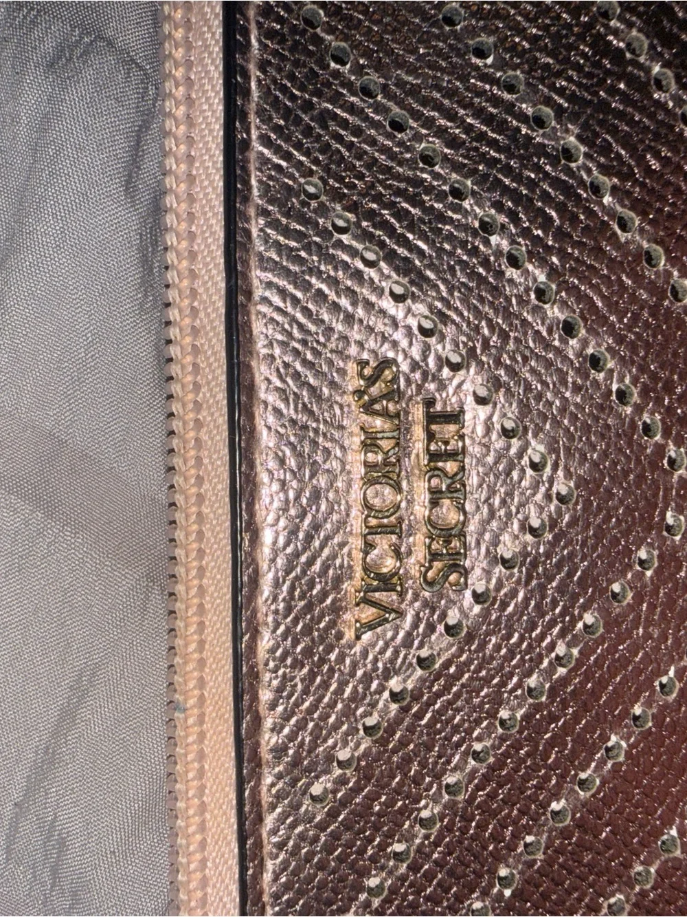 Victoria's Secret Rose Gold Metallic Wristlet Clutch